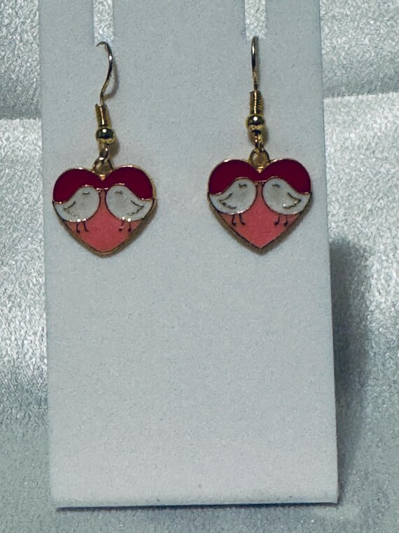 Valentine Love Birds  Dangle Earrings