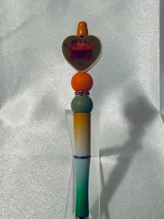 Fall Themed Silicone Beaded  Writing Pen