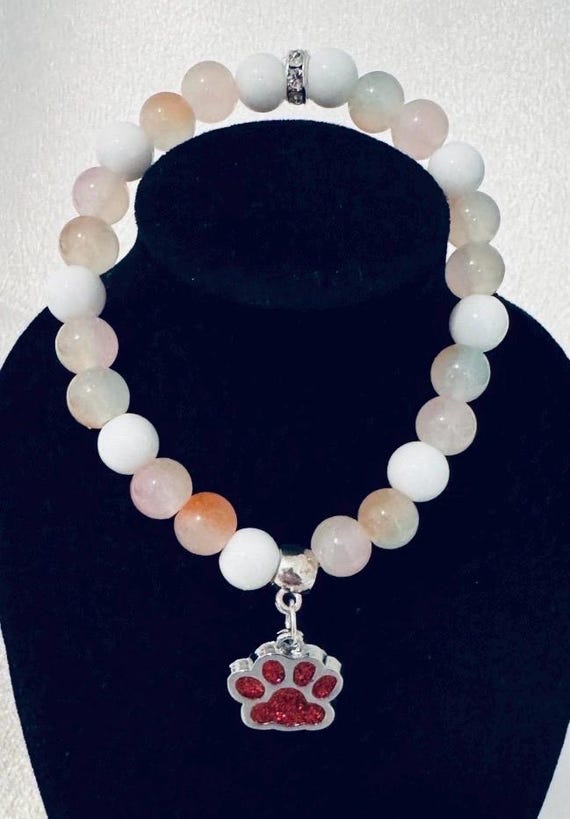 Orange Paw Charm Bracelet