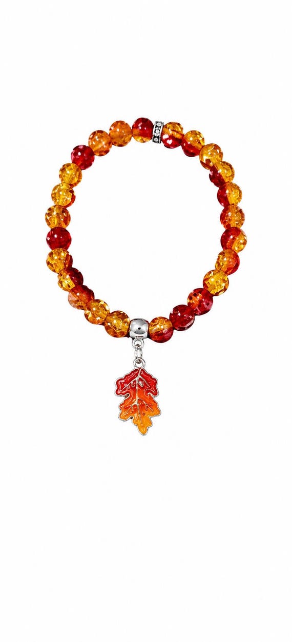 Autumn Leaf Stretch Charm Bracelet
