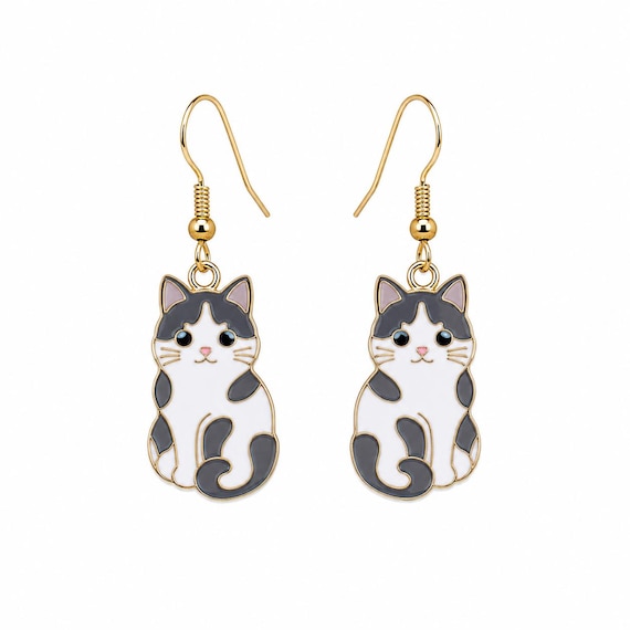 Hypoallergenic Cat Dangle Earrings: Gift for Pet Lovers
