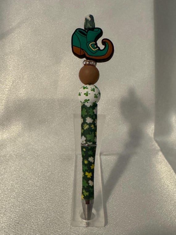 St Patrick’s Leprechaun Boot Silicone Beaded Writing Pen