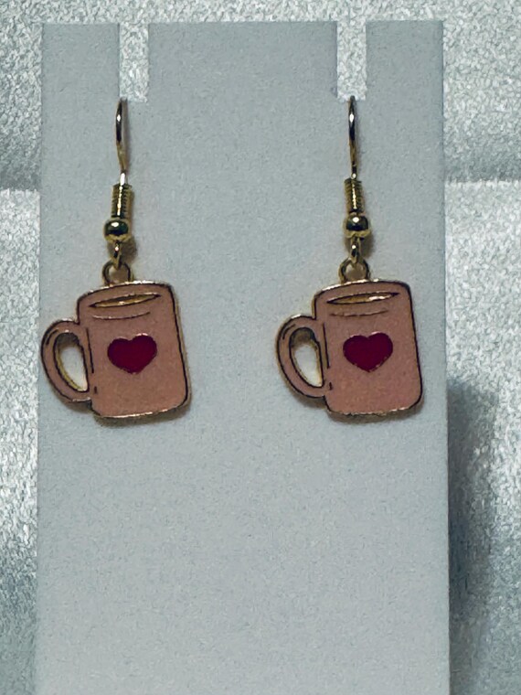 Valentine Heart Mug Dangle Earrings