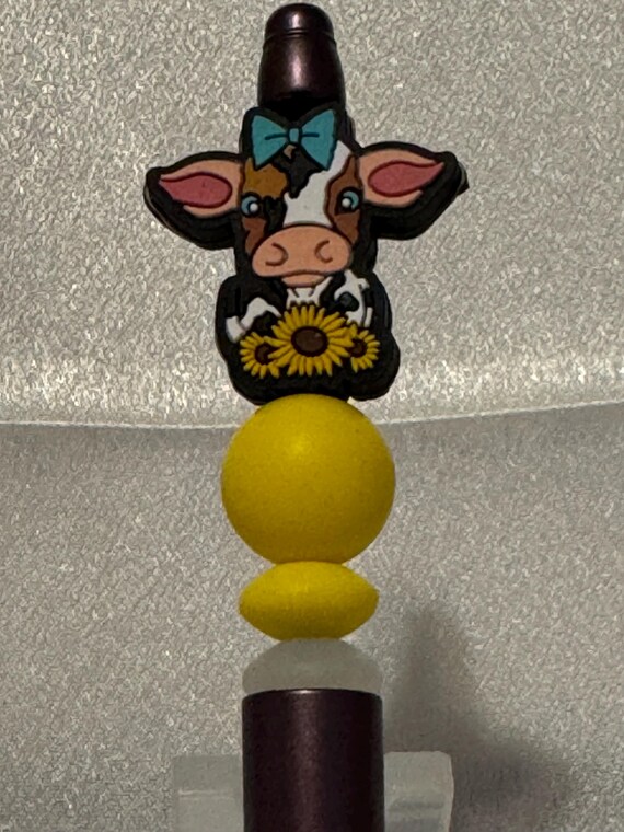 Silicone Beaded Cow Writing Pen