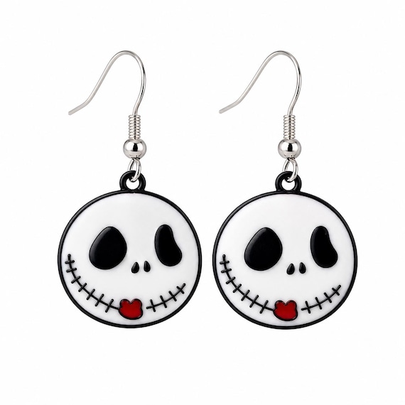Halloween Jack Dangle Earrings. Hypoallergenic