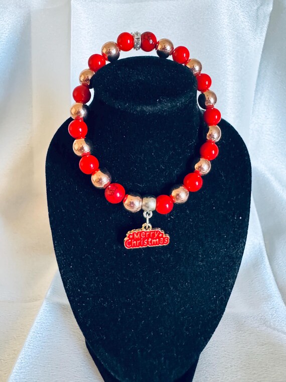 Merry Christmas Charm Stretch Bracelet