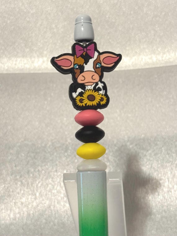 Silicone Beaded Cow Writing Pen