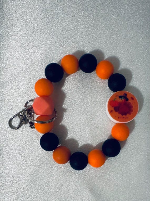 Fall Themed Wristlet Keychain