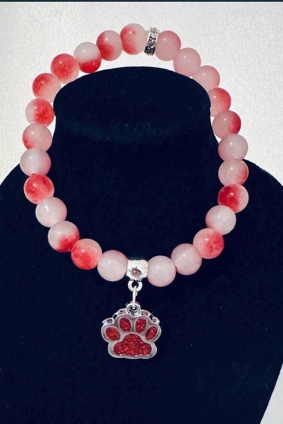 Orange Paw Charm Bracelet