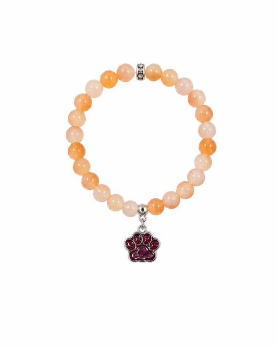 Orange Paw Charm Bracelet