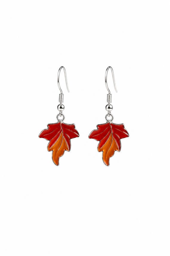 Fall Autumn Leaf Give Thanks Dangle Earrings