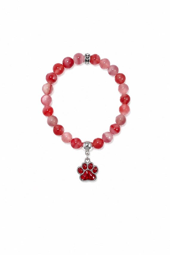 Orange Paw Charm Bracelet