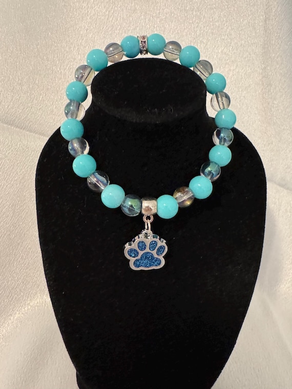Blue Paw Charm Bracelet