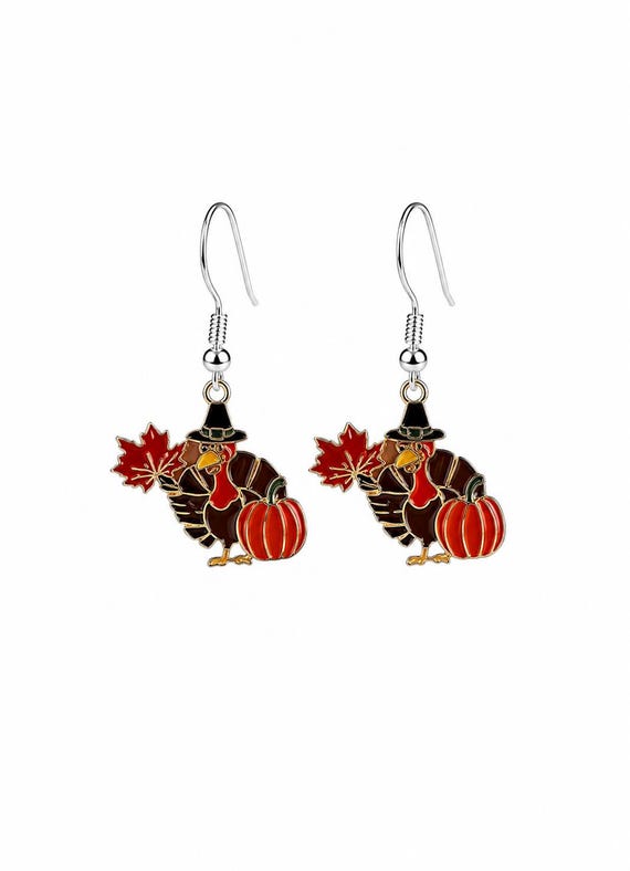 Colorful Turkey Dangle Earrings