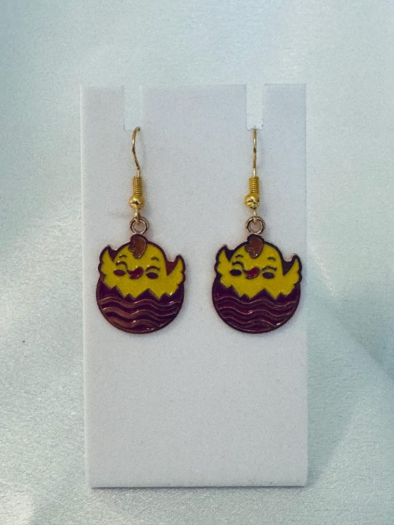 Easter Chick Dangle Earrings.