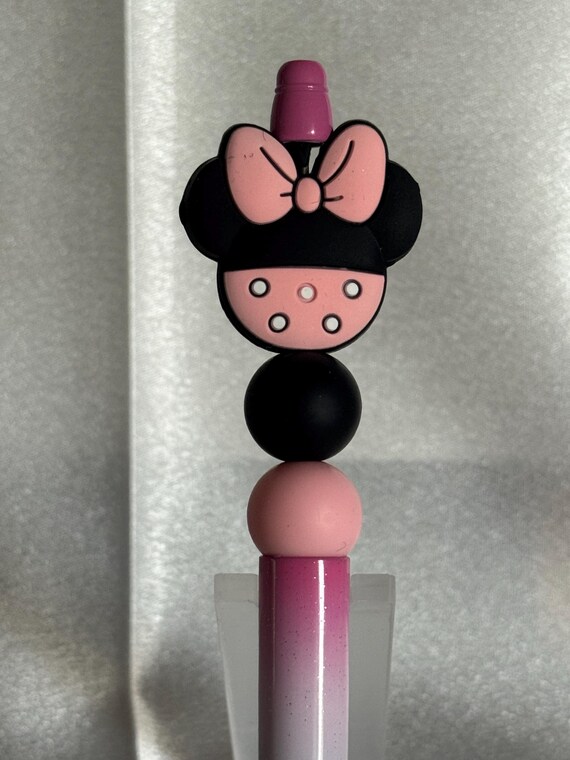 Silicone Beaded Minnie Mouse Writing Pen