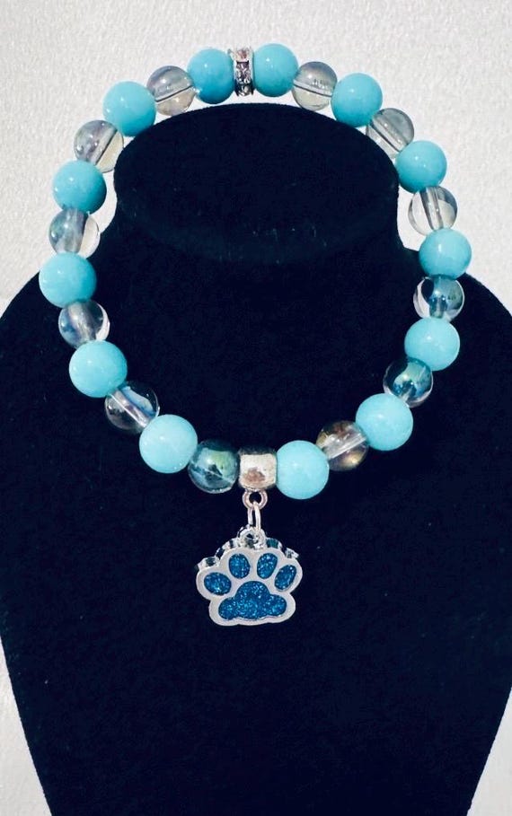 Blue Paw Charm Bracelet