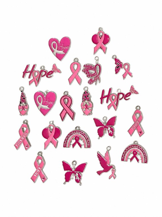 20 Piece Breast Cancer Charms