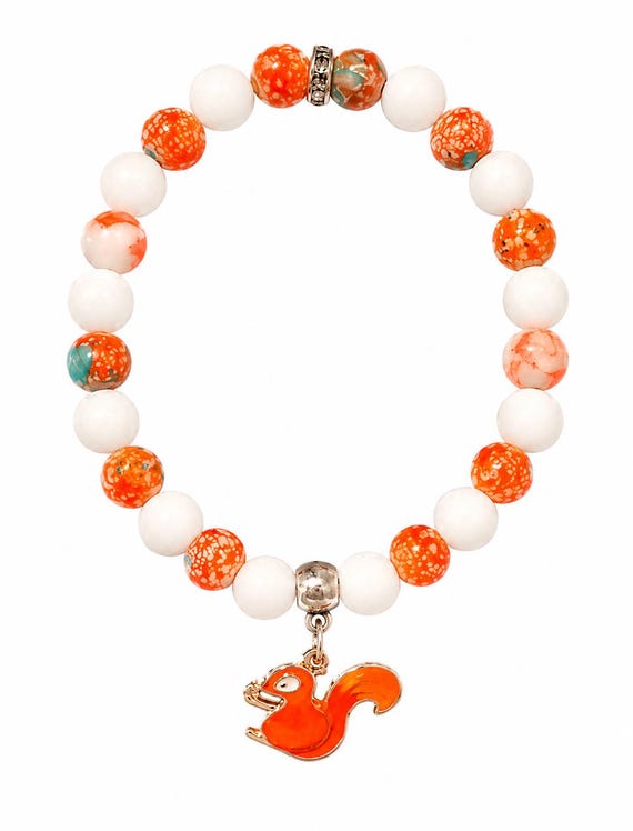 Handmade Squirrel Charm Stretch Bracelet
