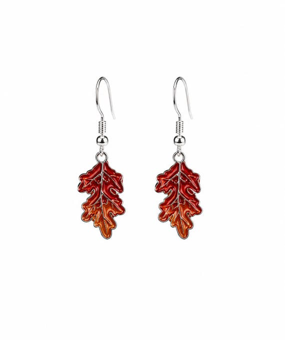 Fall Autumn Leaf Dangle Earrings