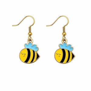 Petites boucles d'oreilles pendantes abeille dodue