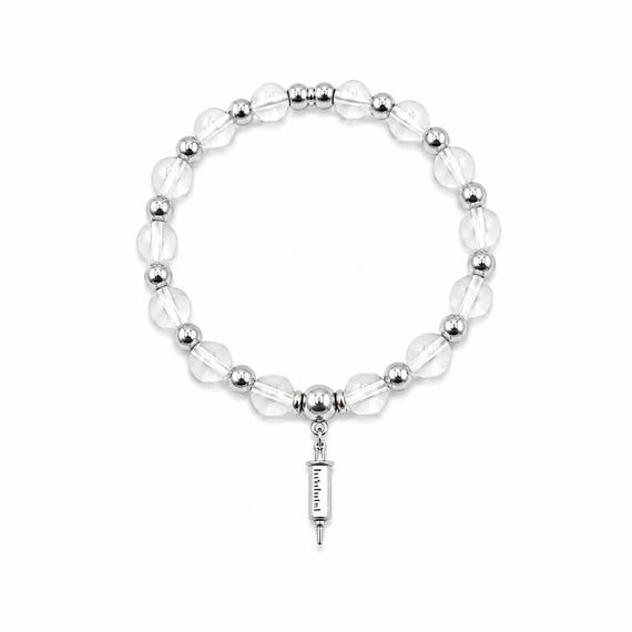 Syringe Nurse Charm Stretch Bracelet