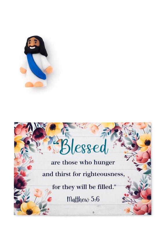 Blue Sashed Pocket Jesus With Bible Verse Card