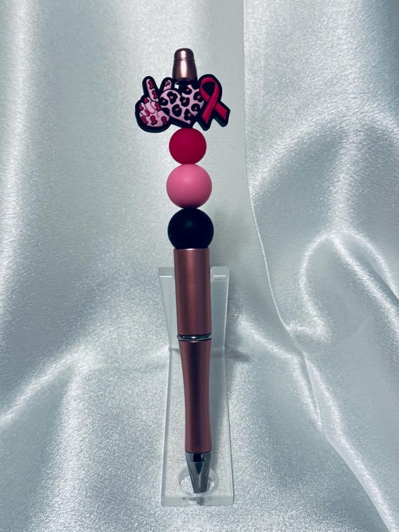 Breast Cancer Silicone Beaded Writing Pen