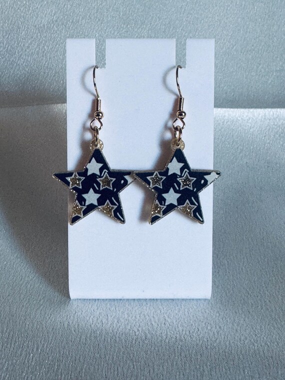 Happy New Year Stars Dangle Earrings
