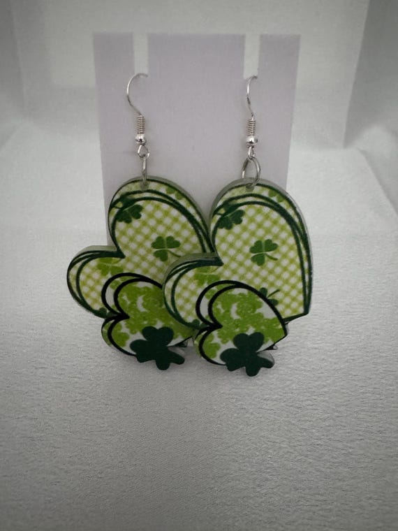 Irish Hearts Dangle Earrings.