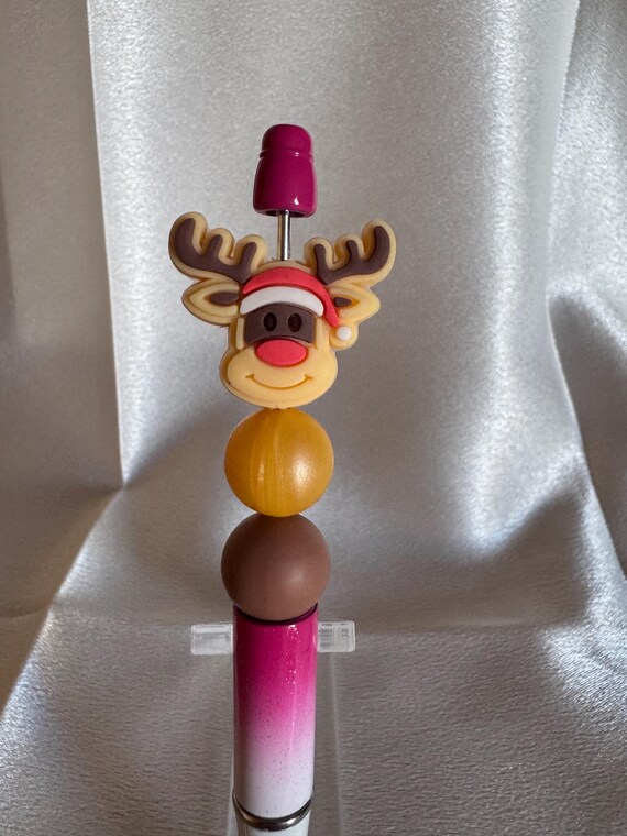 Colorful Silicone Beaded Rudolph Writing Pen