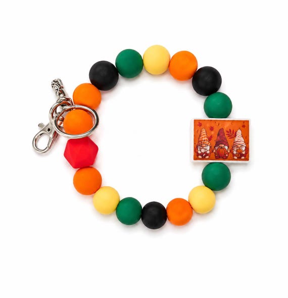 Fall Themed Wristlet Keychain
