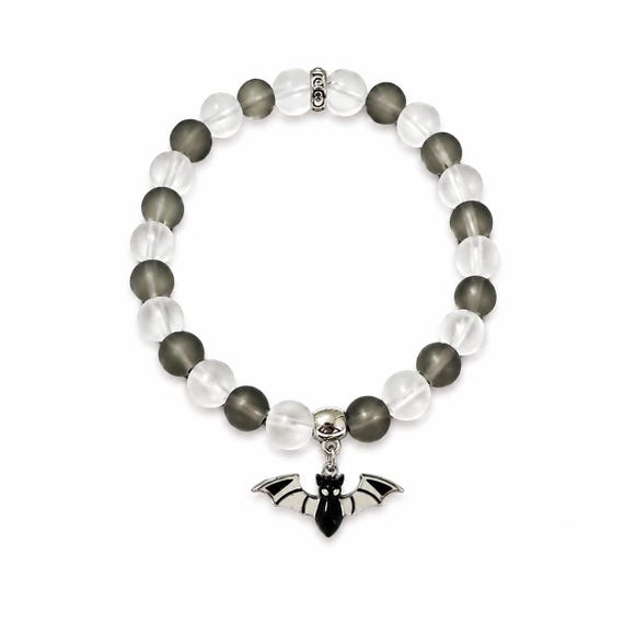 White Bat Stretch Charm Bracelet