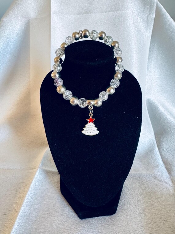 Christmas Tree Charm Stretch Bracelet