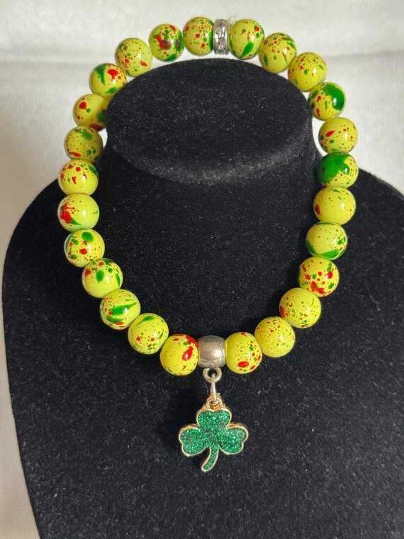 St Patrick’s Day Clover Charm  Bracelet