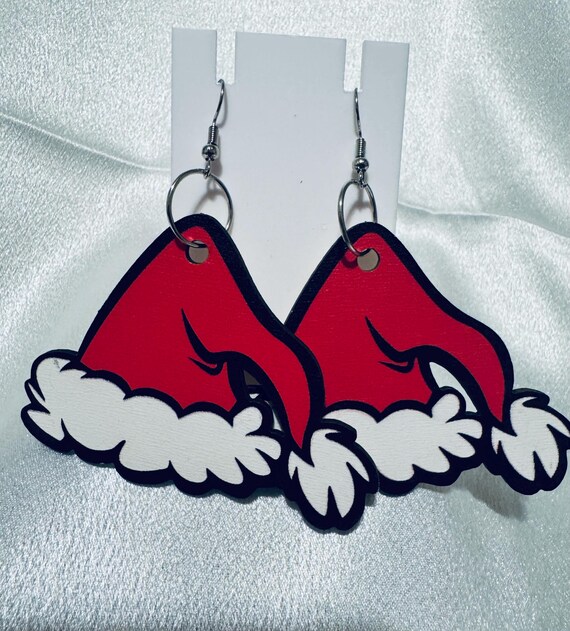 Grinch Wooden Oversized Dangle Earrings
