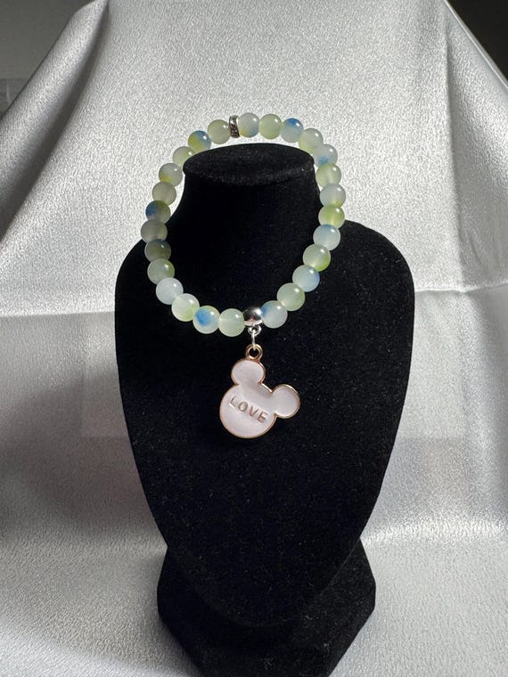 Love Mickey Mouse Charm Stretch Bracelet