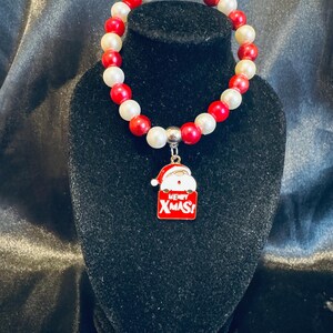 Christmas Santa Charm Stretch Bracelet