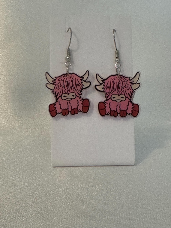 Highland Cow Dangle Earrings
