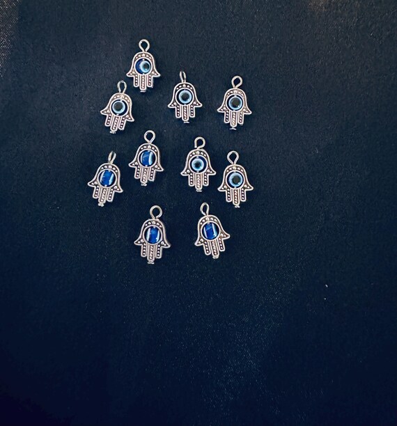 10 Piece Evil Eye Hand  Charms