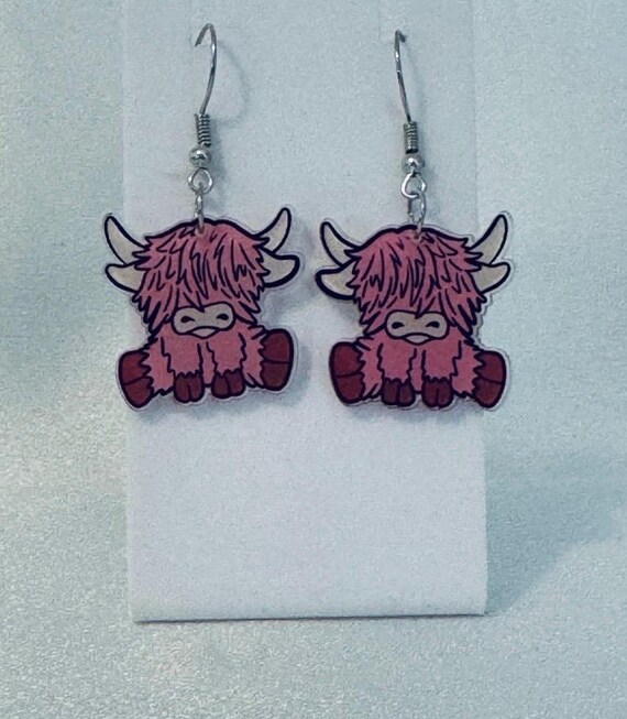 Highland Cow Dangle Earrings