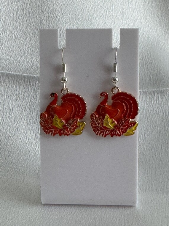 Tom The Turkey Dangle Earrings