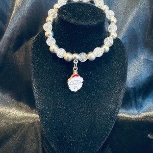 Santa Christmas Charm Stretch Bracelet