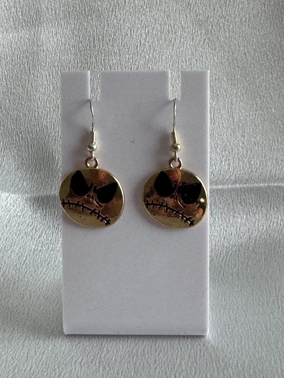 Halloween Jack Dangle Earrings. Hypoallergenic