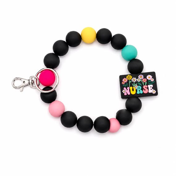 Nurse Appreciation Silicone Wristlet  Keychain
