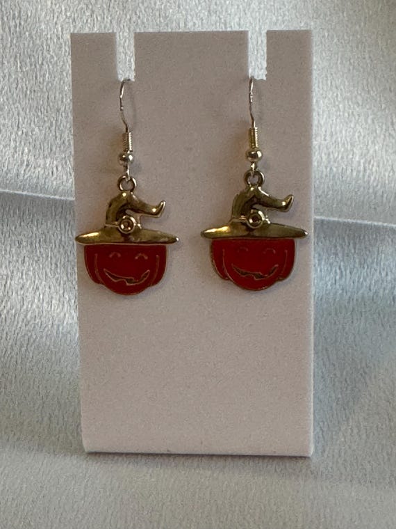 Fall Pumpkin Face Dangle Earrings