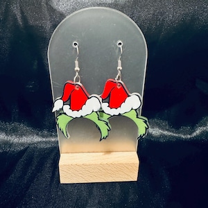 Grinch Merry Christmas Acrylic Dangle Earrings