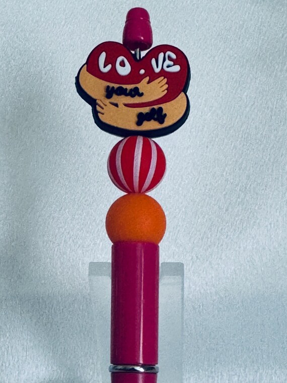 Silicone Beaded  Love Yourself Valentine Writing Pen