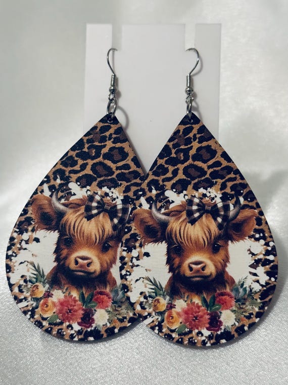 Highland Cow Dangle Earrings