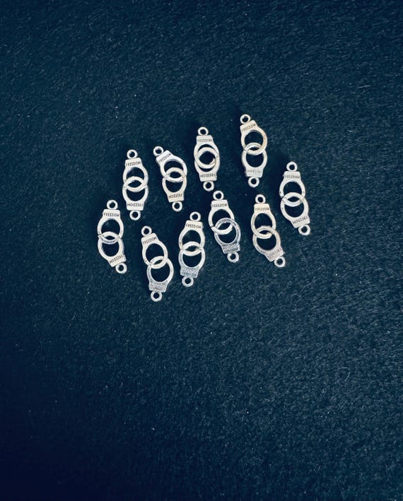 10 Piece Police Handcuffs Charms